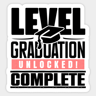 Cap of Triumph: Level Complete, Graduation Unlocked in Monochrome and Red Sticker